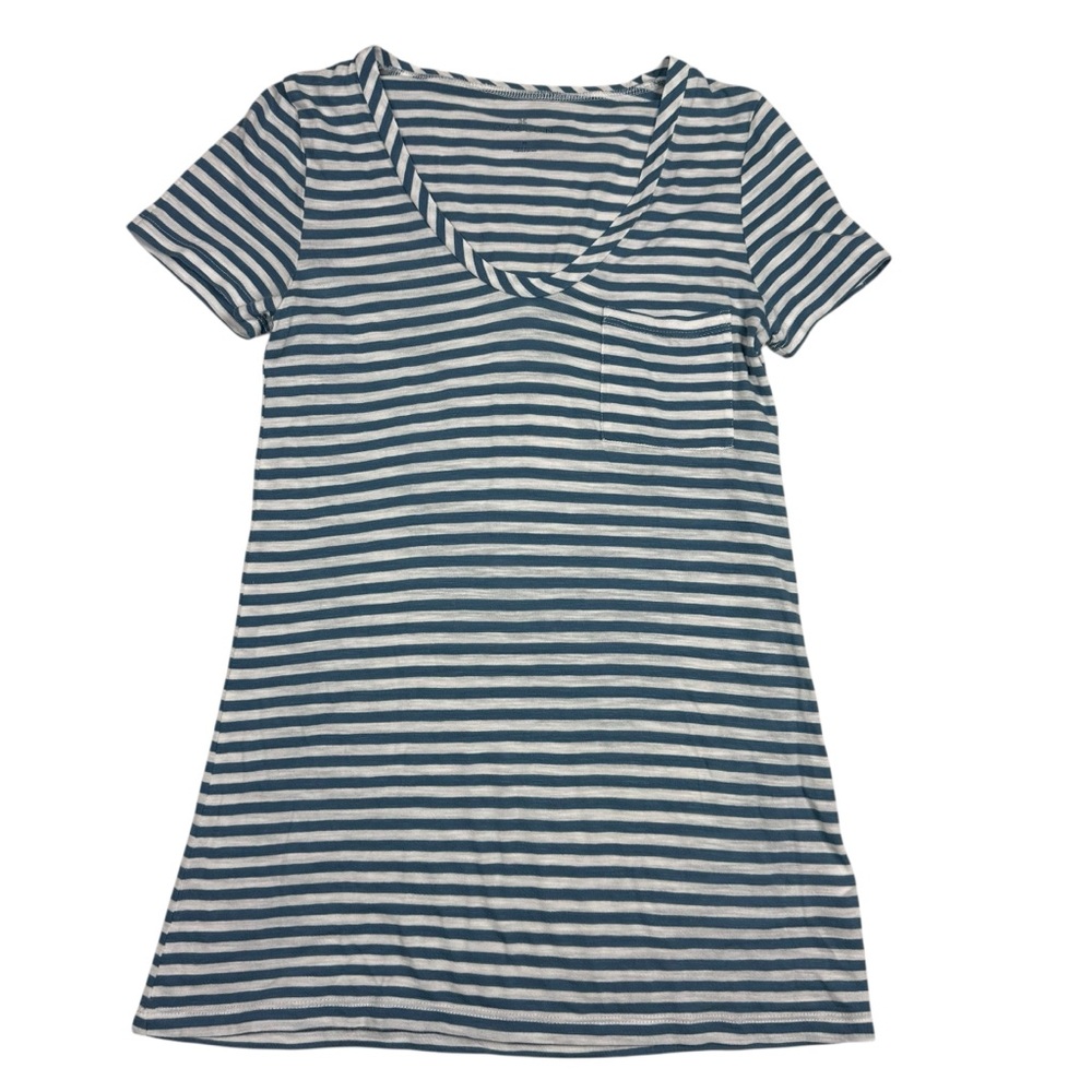 Caslon Blue and White long Striped Tee